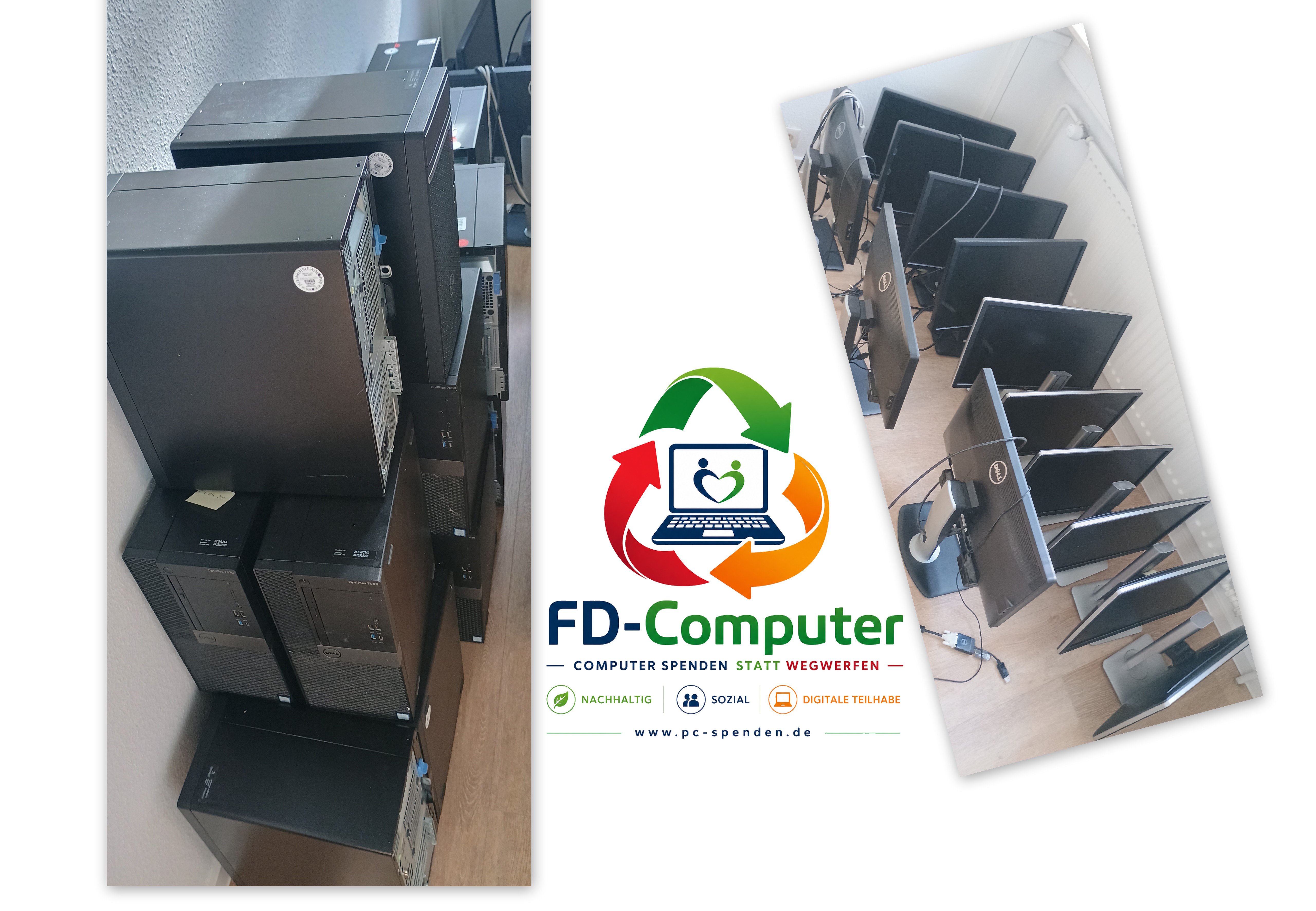 Wir durften 22 Computer und 13 Monitore in Egelsbach abholen!